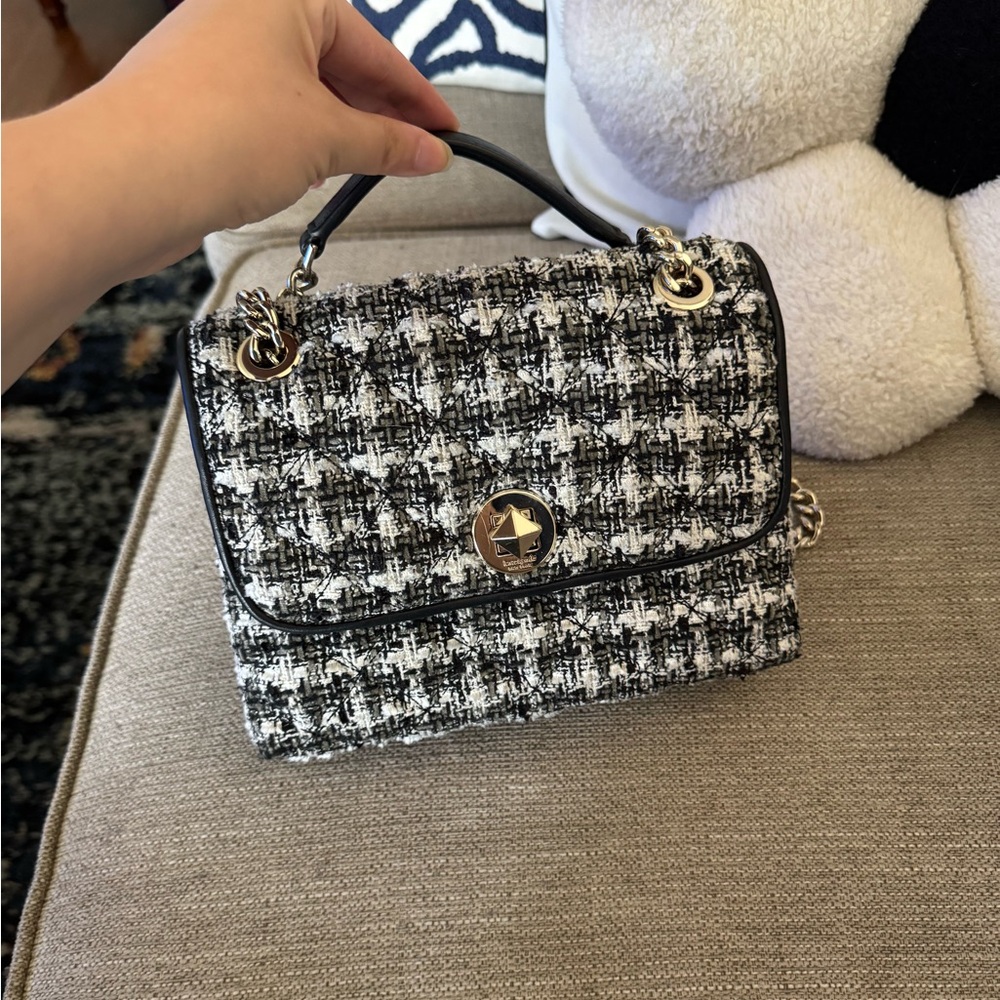 Kate Spade Black and White Tweed Satchel